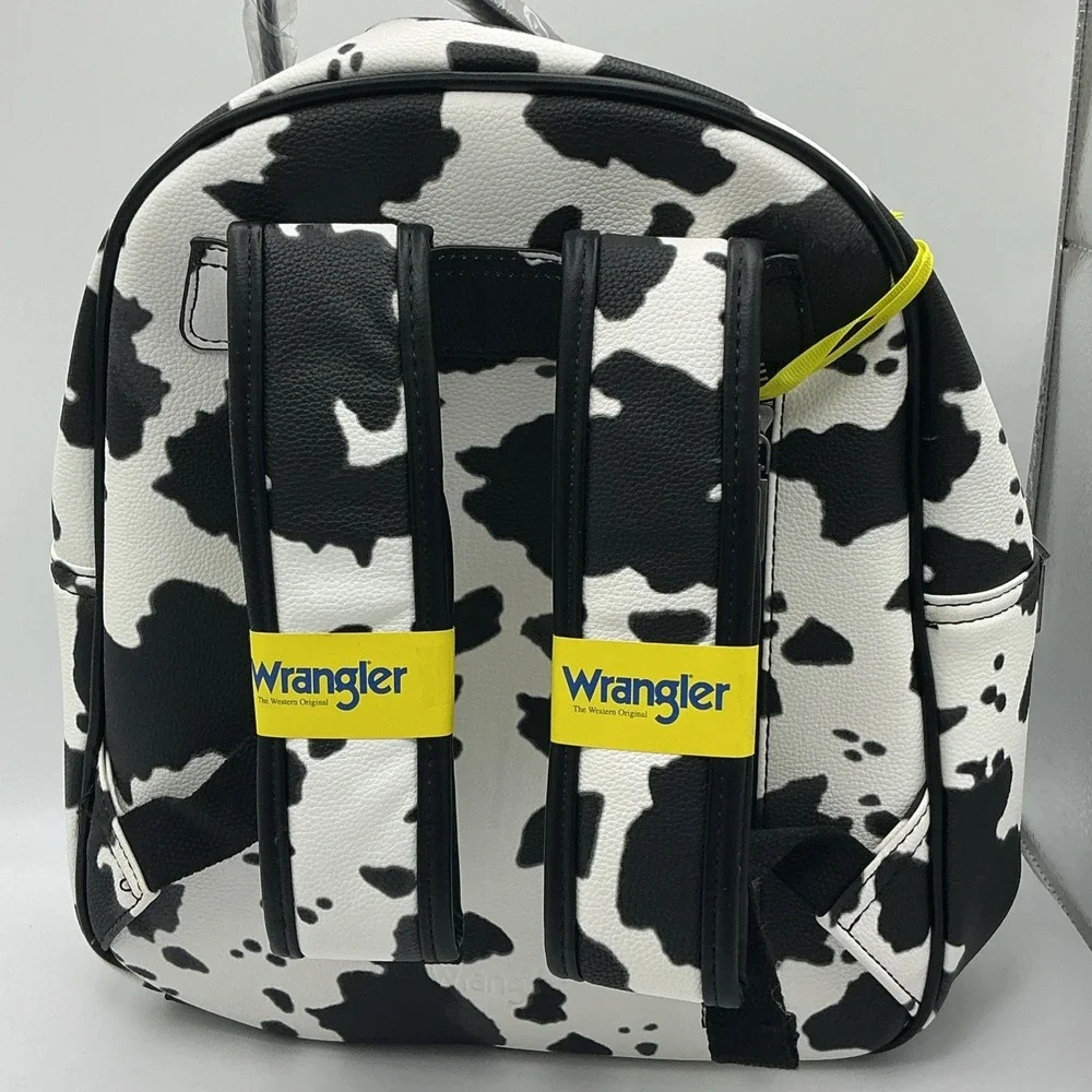 Wrangler NWT Cow Print Backpack With Coin Pouch - Black